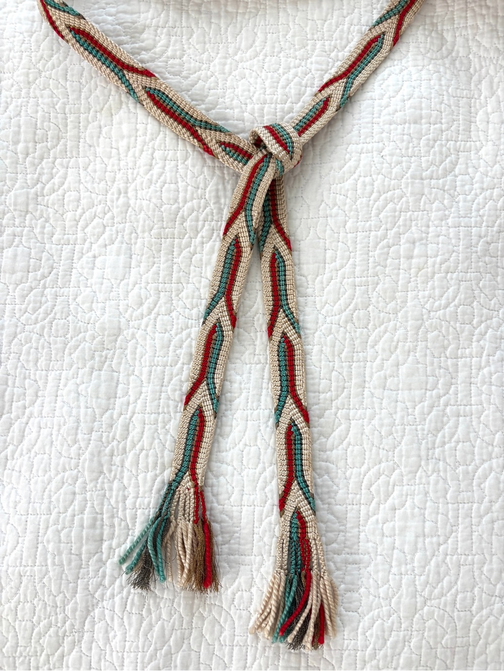 Handwoven belt / tie with tassels